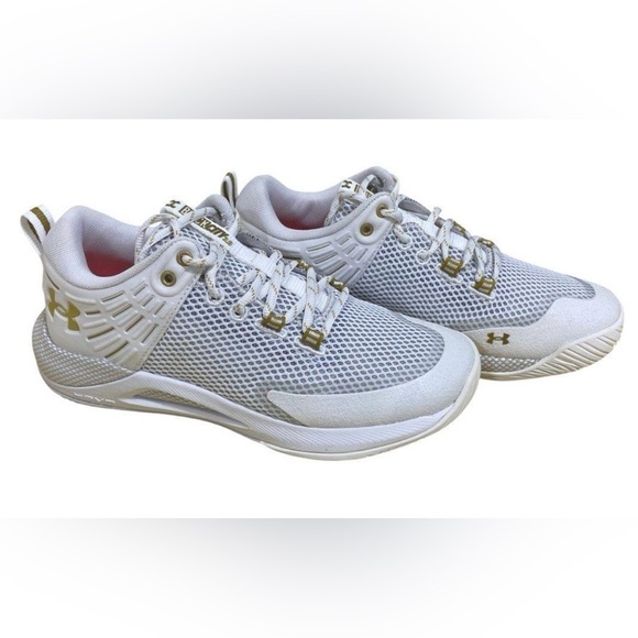 Under Armour HOVR Block City White/Gold Women’s 8 volleyball indoors basketball - Picture 2 of 7